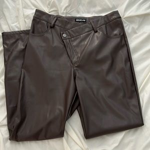 Rehab Lab faux leather brown pants size L